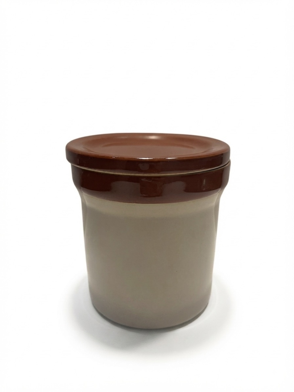 Vintage Denby Stoneware Lidded Canister Made in England Brown/Taupe collectible